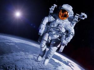 Astronauts experiencing no gravity are like realized souls experiencing no karma